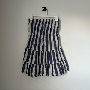 Love Culture Blue & White Striped Strapless Dress
